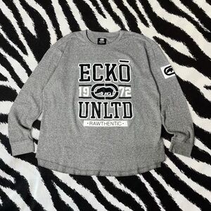 Y2k Ecko Unlimited Gray Graphic Long Sleeve